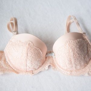 Pink with Silver Bow Dream Angels Demi Bra